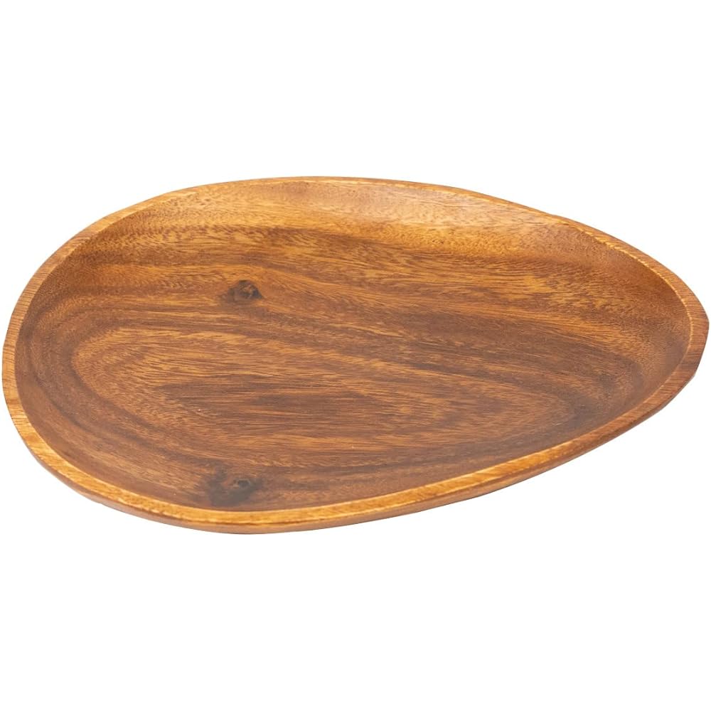 Emery Shokai Wooden Tableware Egg Plate Approx. Length 24.8 x Width 21.5 x Height 2.5 cm Set of 10