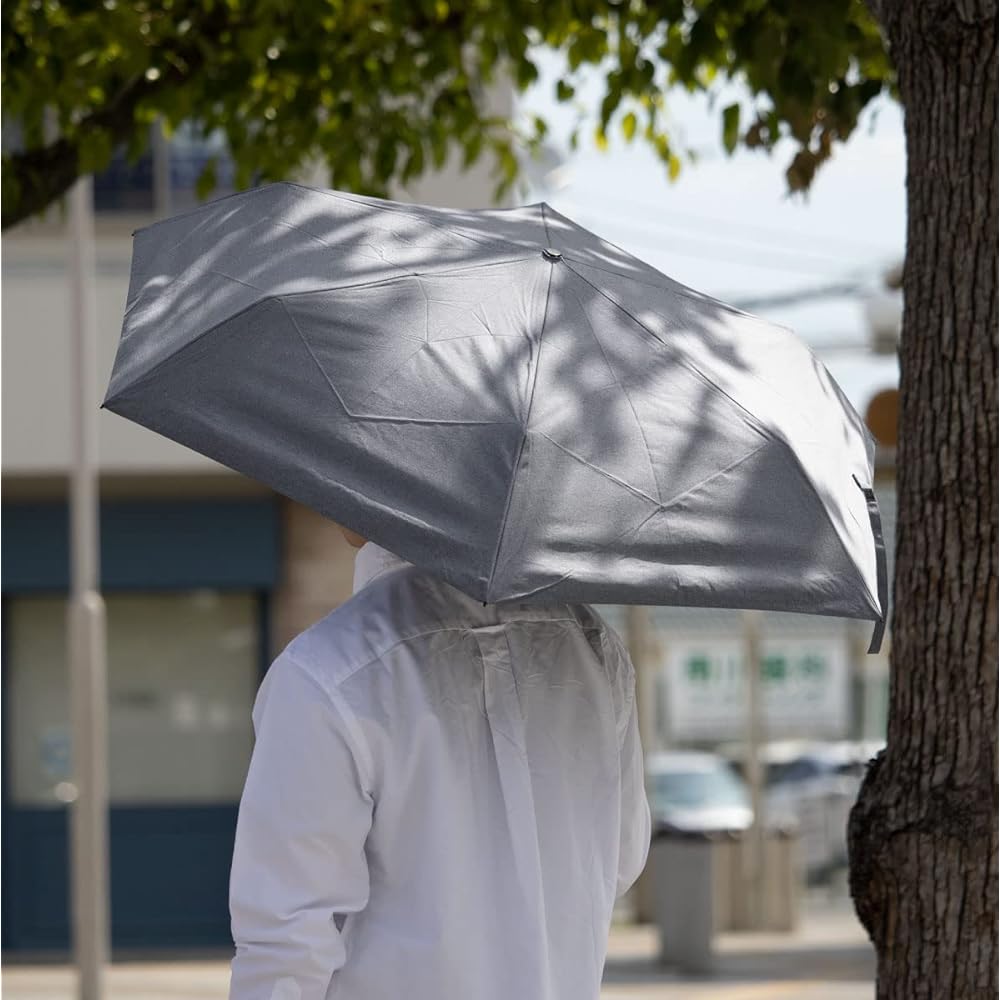 [aso] HEATBLOCK Chambray Folding Umbrella, Automatic Open/Close, Parasol, Rain Umbrella, Men's, Women's AM-HC232