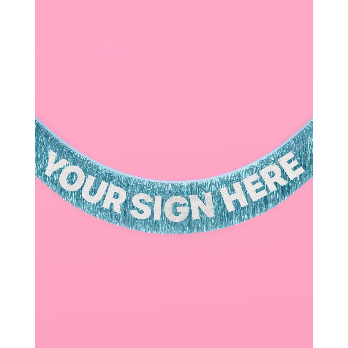 xo Fetti Blue Fringe Banner - 5ft | Bachelorette Party Decorations Birthday Party Decorations Baby Shower Supplies Photo Booth Banner Backdrop