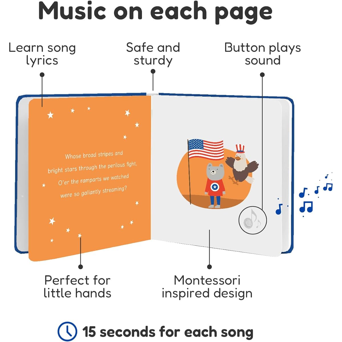 Cali's Books The Star-Spangled Banner | 4th of July Children's Book | Toddler Sound Book Ages 1-3 | Excerpt from the First Verse of the American National Anthem