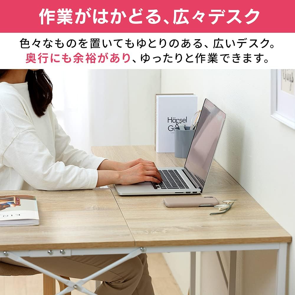Iris Ohyama Desk Office Desk PC Desk L Shape Width 130 x Depth 110 x Height 70 cm Computer Desk Work Desk Assembly Product LDK-1311 Light Natural/White