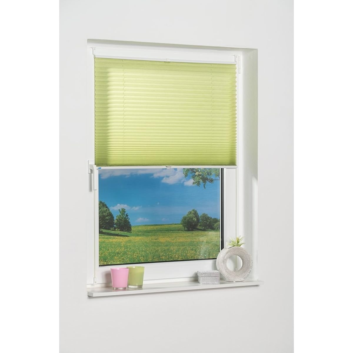 K Home Easy Pleated Fabric Green (Width x Length), Green 90 x 130 cm