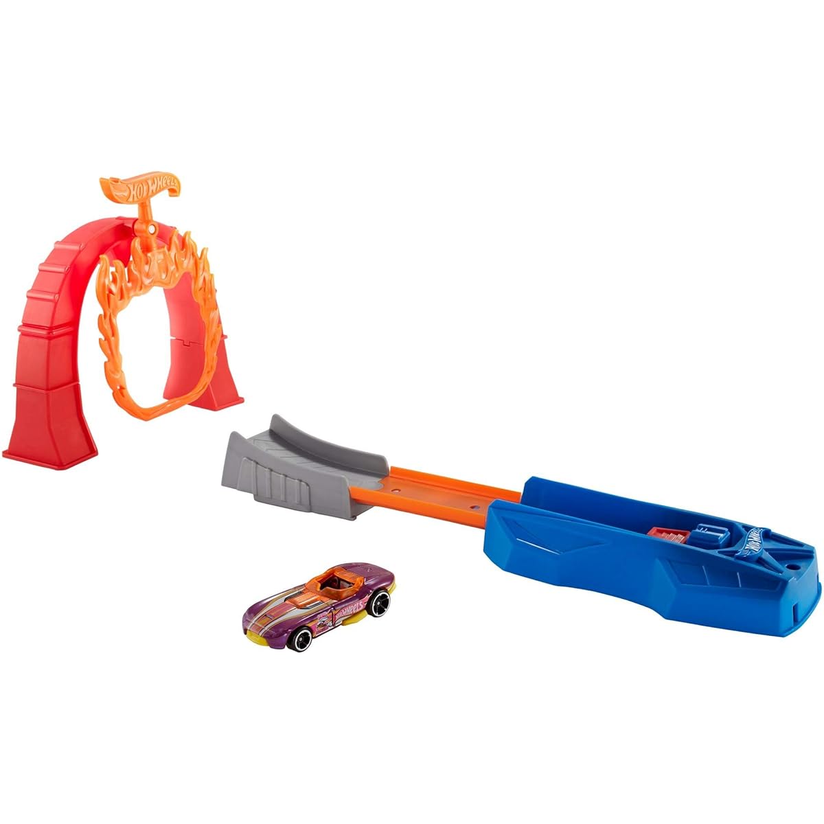 Hot Wheels Flame Jumper Track Set Vehicle Playset, Multicolor