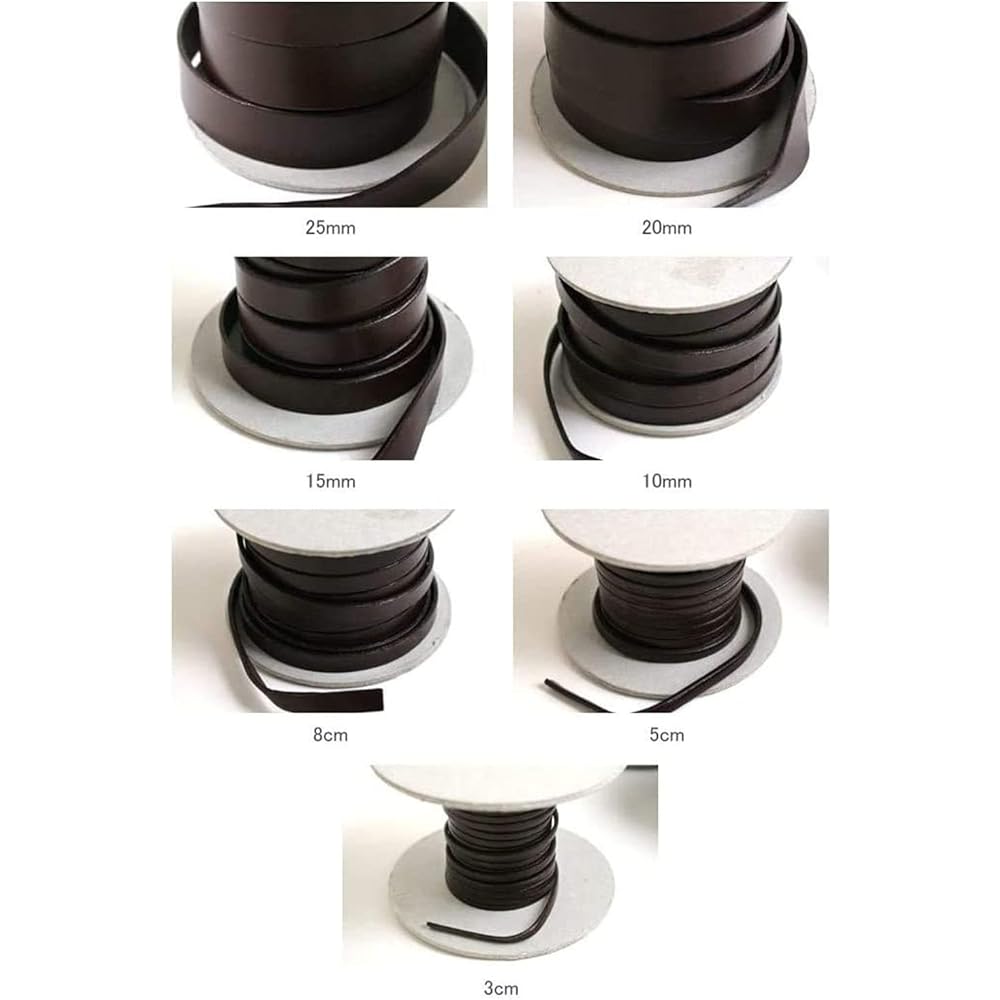 Nippon Chuko Genuine Leather Tanned Leather Tape 25mm Width 10m Length Roll White MTLS1025-0