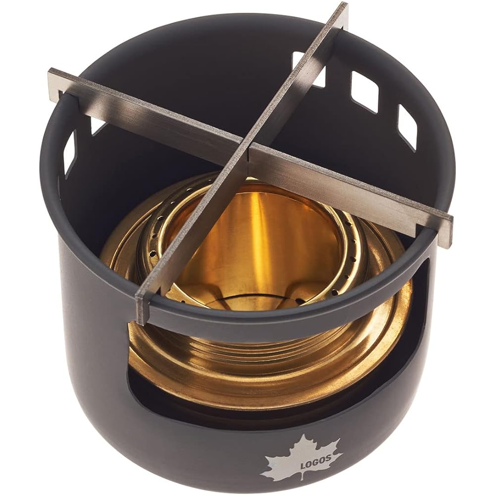 LOGOS Alcohol Burner & Solo Kamado Set 83010022 Black [Solo Kamado] (Approx.) Diameter 10 x Height 8cm