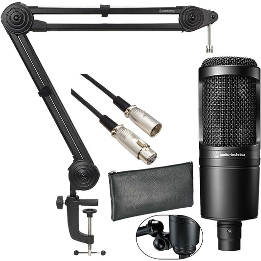 AT2020 Condenser Microphone Arm Stand Genuine Set - 3m Genuine Microphone Cable ATL458, AT8700J Arm Stand -