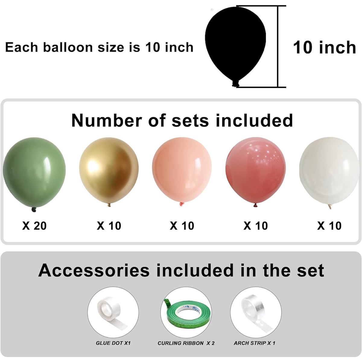 Sage Green and Retro Pink Balloons Pastel Orange White and Chrome Gold Balloons for Baby Shower Decorations Engagement Wedding Women Girls Birthday Party Decorations 10 inch Balloons Pack of 60