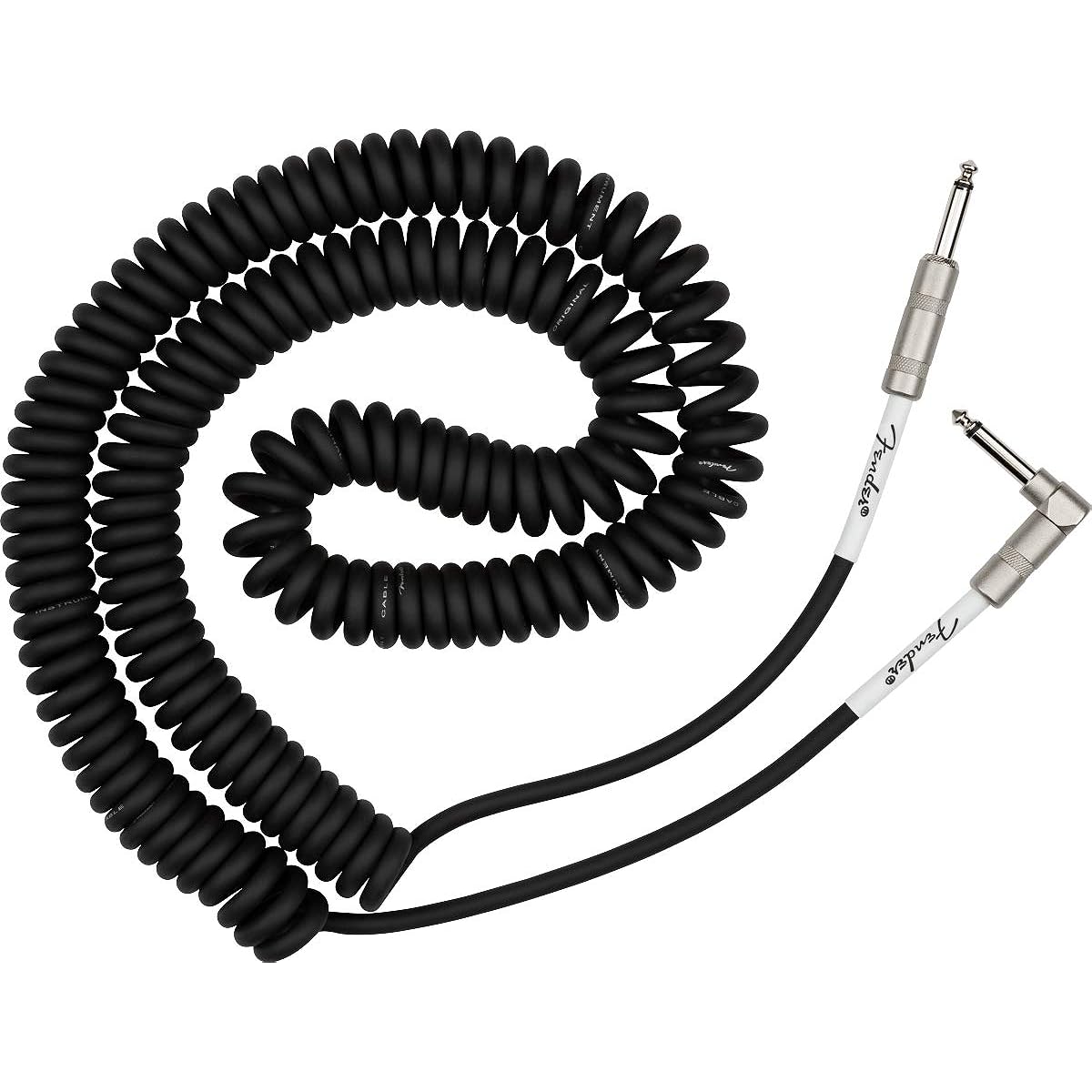 Fender 30ft Original Series Instrument Cable Coiled Black for Electric Guitar Bass Guitar Pro Audio 1 Pack