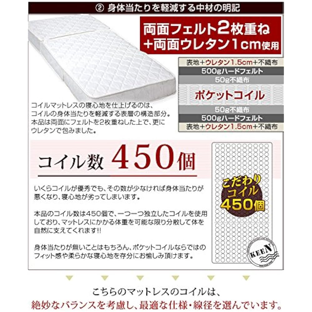 Tansu no Gen Mattress Tri-fold Pocket Coil Compression Packing Single 05190003 12(76361)