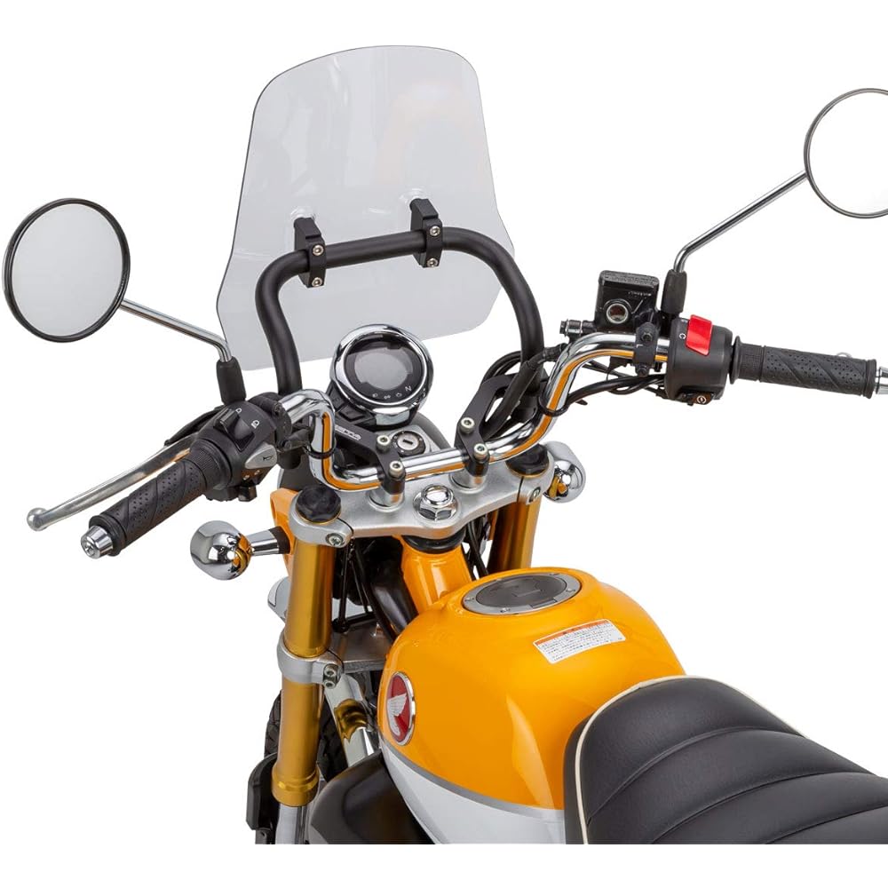 ZETA RACING Adventure Windshield Standard Screen MONKEY125 Light Smoke Screen can be flipped upside down Mobile device installation Mount bar standard equipment Angle Height Stepless Adjustment Long Touring Windshield Monkey 125 Dirtfreak ZE70-1021