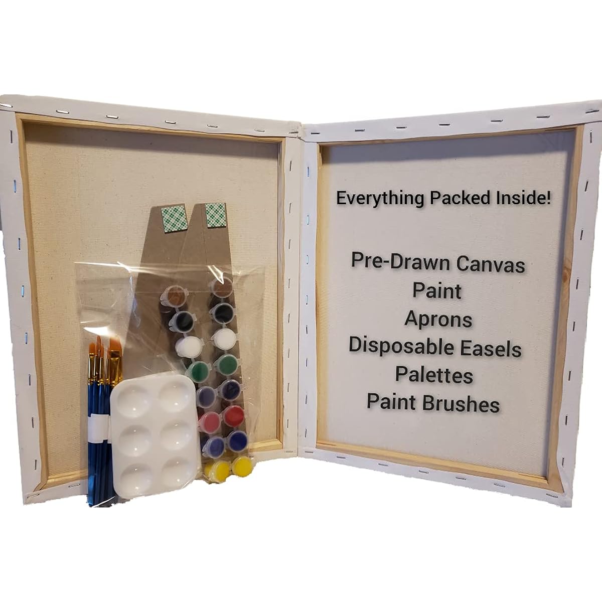 Chess Pieces (2 Pack) 12x16 Canvas Paint Party Kit - Drawn Outline Canvas for Painting and Drinking Pieces
