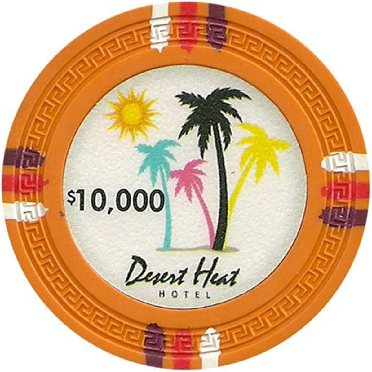 Claysmith Gaming Desert Heat Poker Chips Heavyweight 13.5 Gram Clay Composite - Pack of 50 ($10000 Orange)