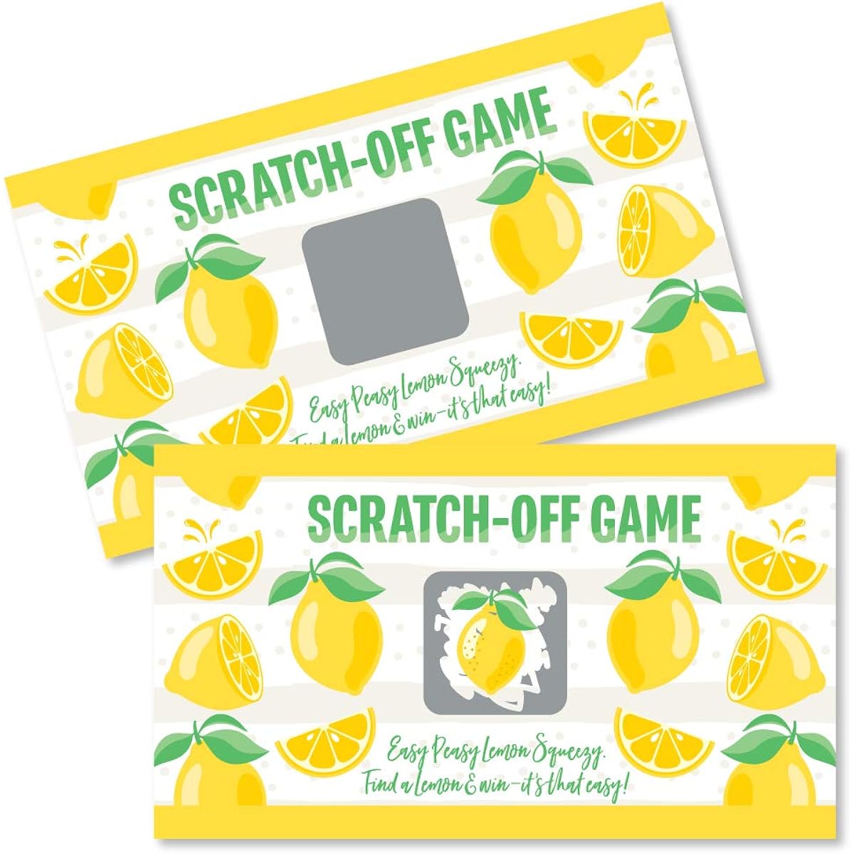Big Dot of Happiness So Fresh - Lemon - Citrus Lemonade Party Game Scratch Off Cards - 22 Cards