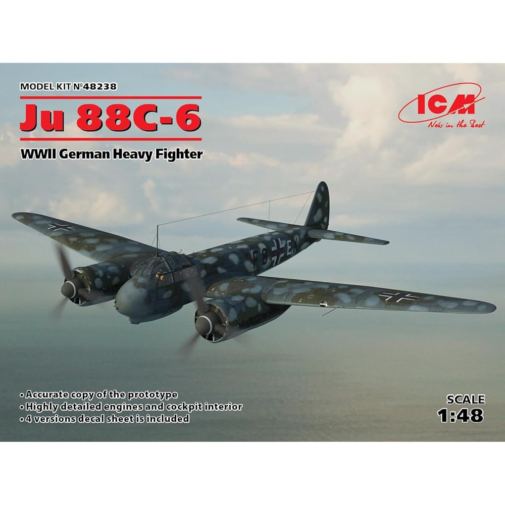 ICM 1/48 Luftwaffe Junkers Ju88C-6 Heavy Fighter Plastic Model 48238