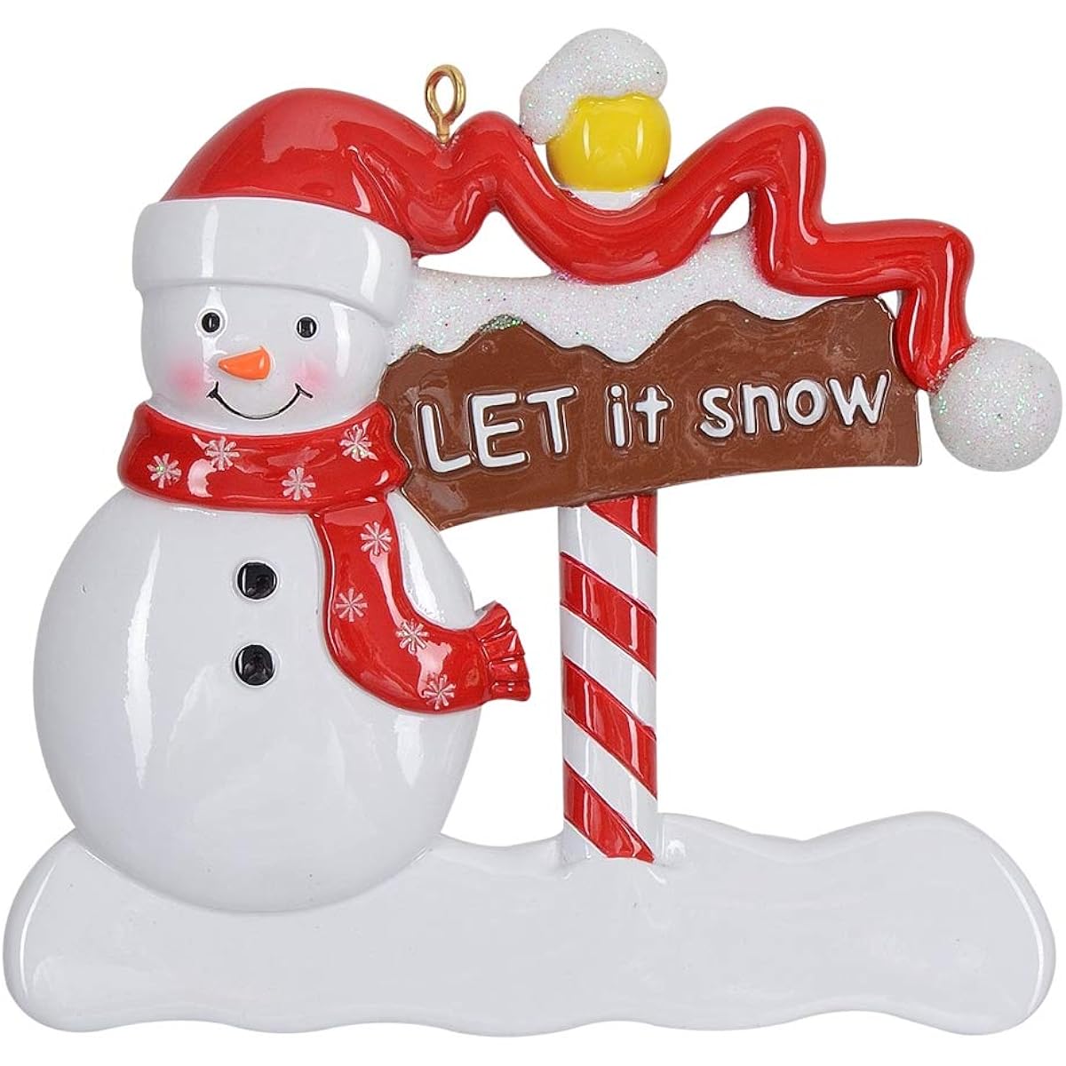 Snowman Christmas Ornament 2022 Let it Snow Personalized Winter Holiday Favors Gifts Christmas Tree Decorations Made from Durable Polyresin