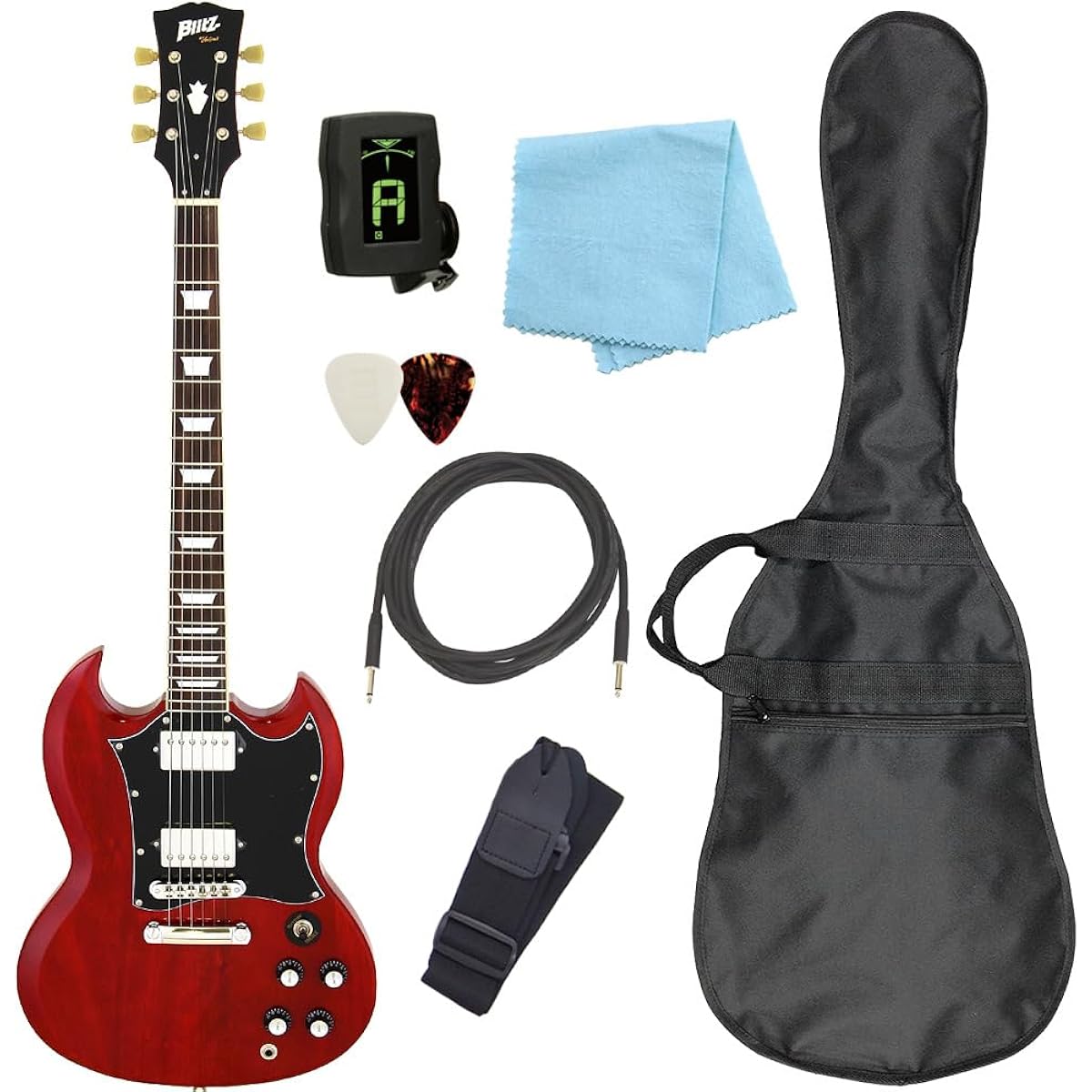 Electric guitar beginner set SG type 7-piece set Blitz BSG-STD WR [98765]