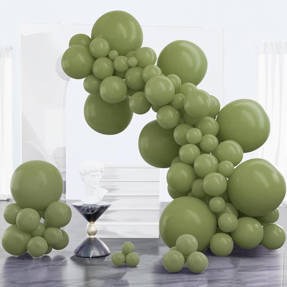 PartyWoo Avocado Green Balloons, 100 Pieces Party Balloons, Latex Balloons, Kids Balloons, Party Decorations, Birthday Party, 1432