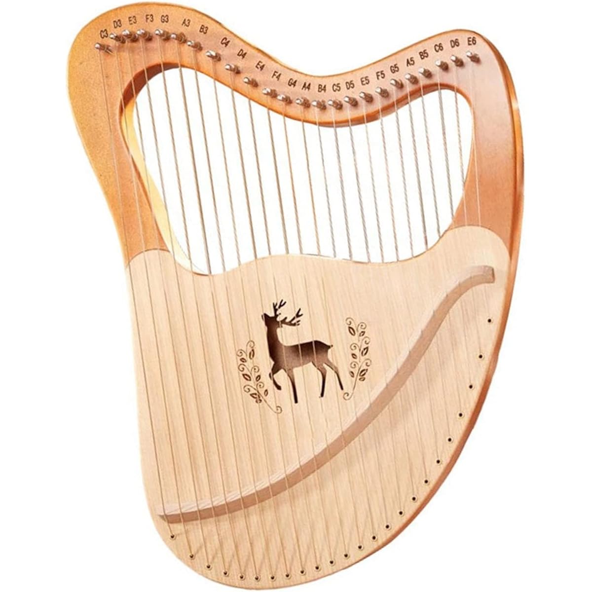 WowZza Lyra Set Musical Harp Small Size 21/24/27 Strings Solid Wood Portable Musical Instrument Lyra Harp for Beginners/27 Strings