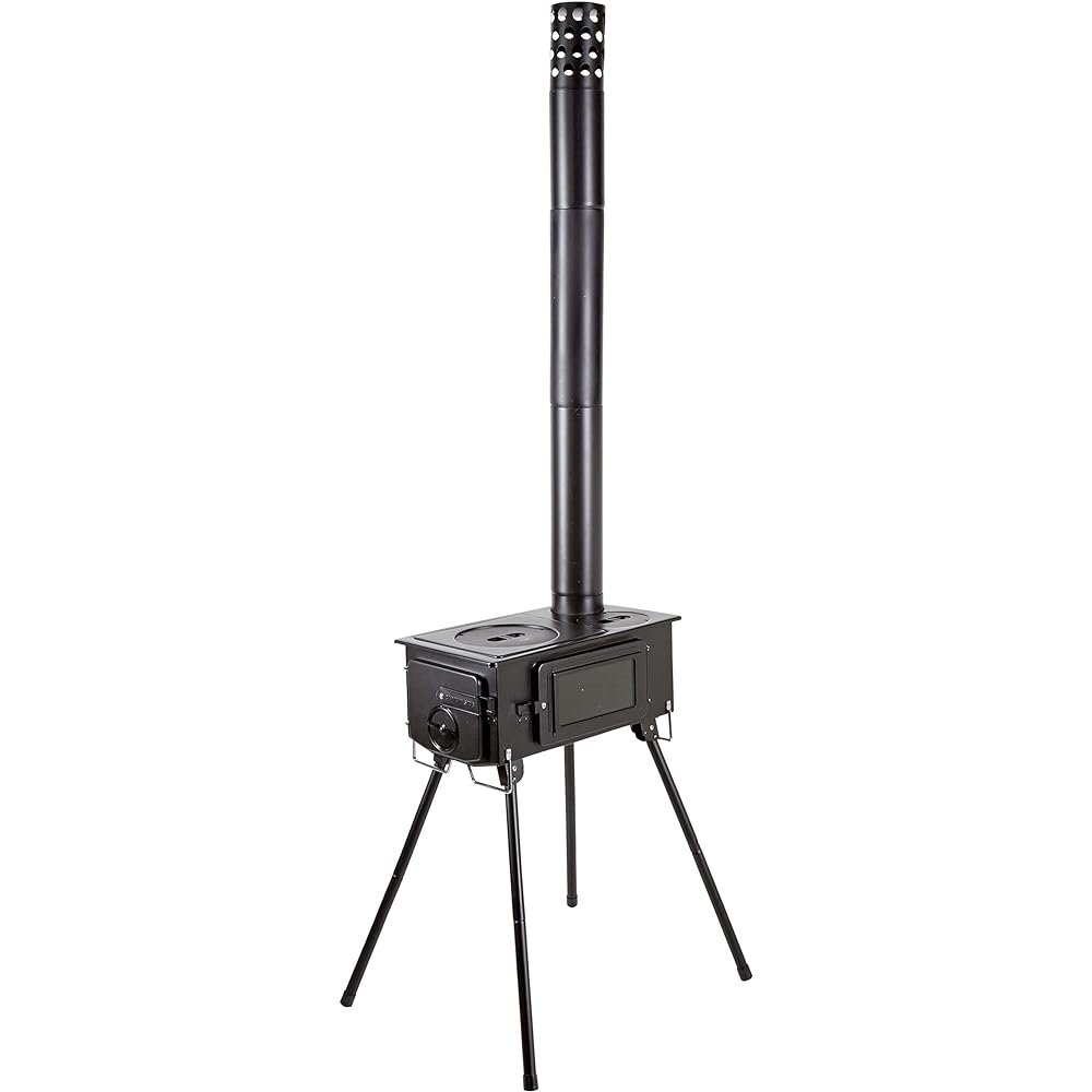 CAPTAIN STAG Stove BBQ KAMADO Furnace Chimney with Glass Window Square Stove with Storage Bag UG-75/UG-2031/UG-2032