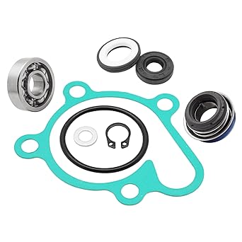 Water Pump Rebuild Kit Yamaha Kodiak Grizzly Rhino Wolverine 400 450 Bearing Seal O-Ring Gasket OEM# 93306-00004-00 11H-12438-10-00 93101-10090-00