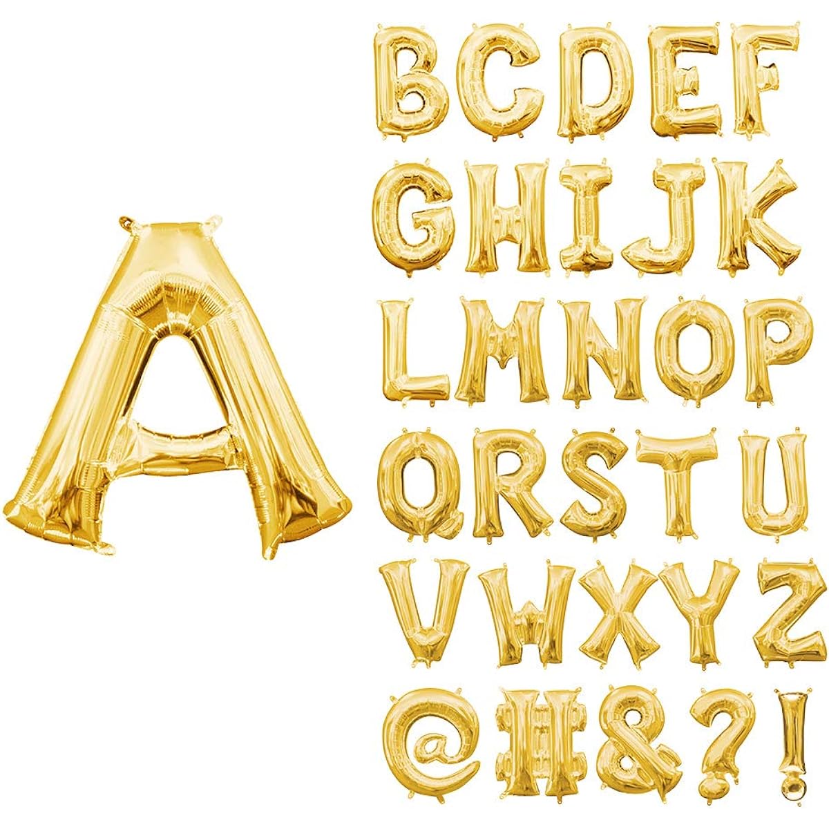 Amscan Party Decorations Balloons Inflatable Letters Party Supplies Gold 16" Tall