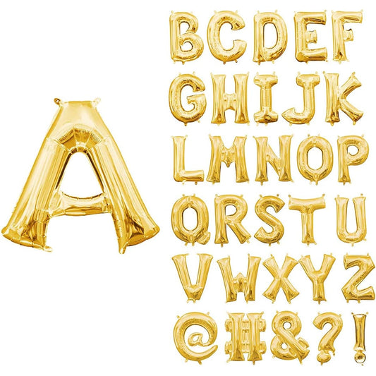 Amscan Party Decorations Balloons Inflatable Letters Party Supplies Gold 16" Tall