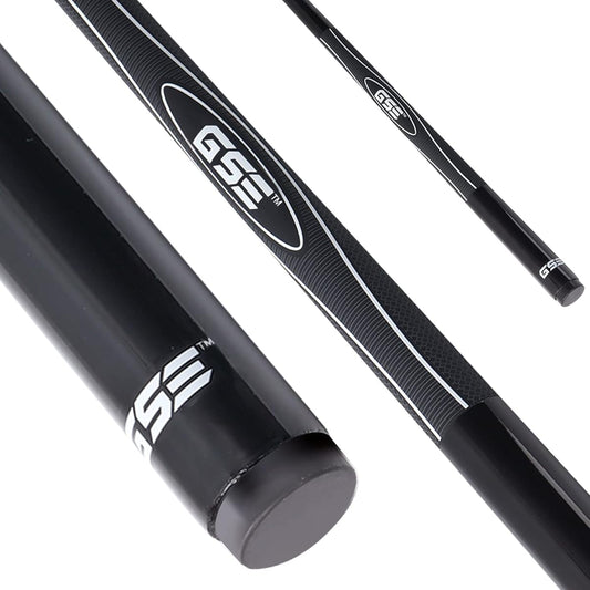 GSE 58" 2-Piece Fiberglass Graphite Composite Billiard Pool Cue Stick for Men and Women Billiard Cue Stick for Home, Commercial and Bar, Black, 18oz