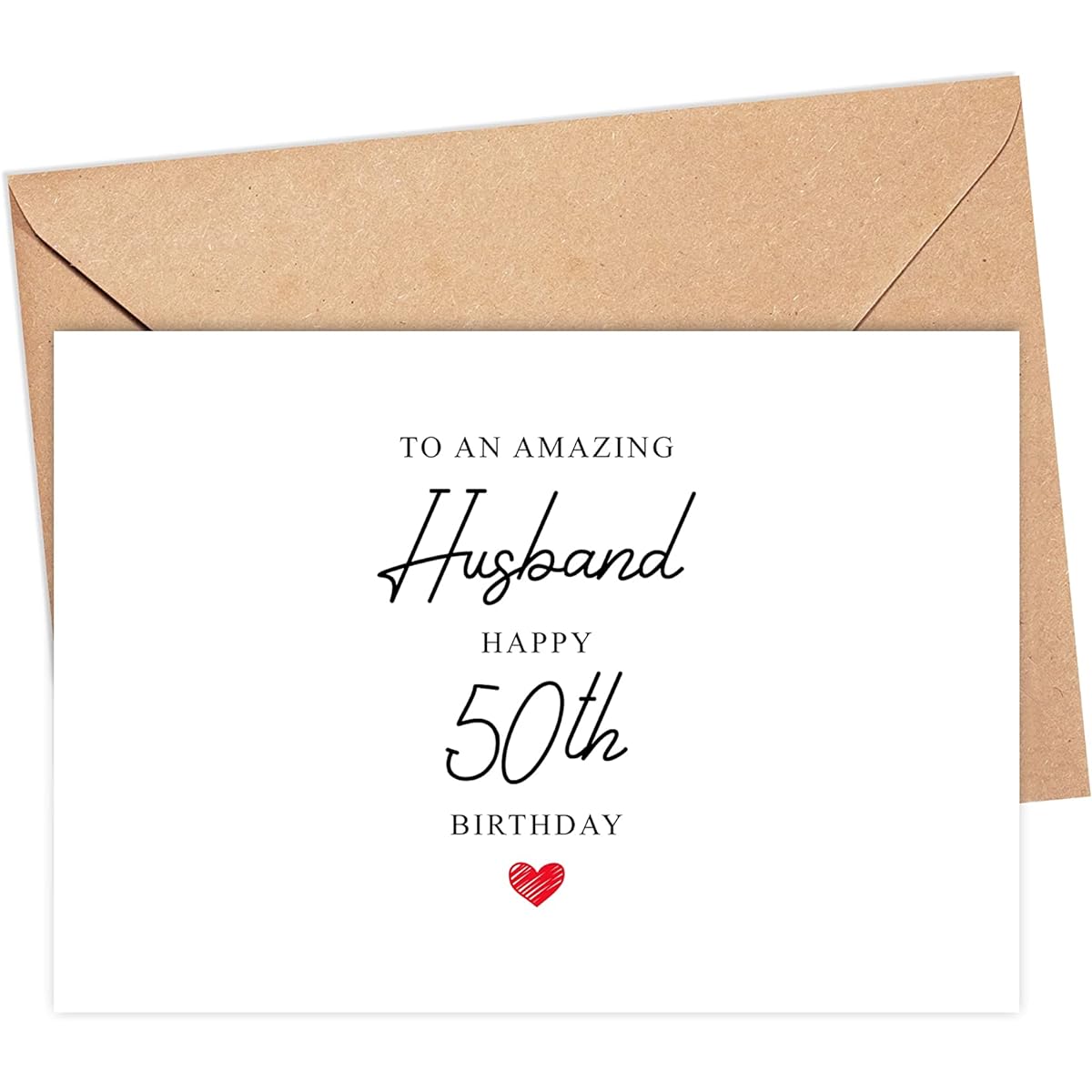 Emily Gift To An Amazing Husband Happy 50Th Birthday - Husband Birthday Card 50 - Fiftieth Birthday Card - Husband 50th Birthday Card