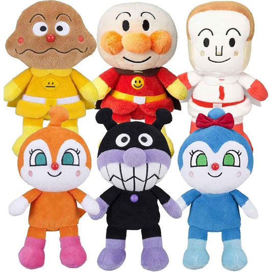 Anpanman Prichi Beans S Plus 6 stuffed toy set Anpanman Shokupanman Curry Panman Baikinman Dokin-chan Kokin-chan