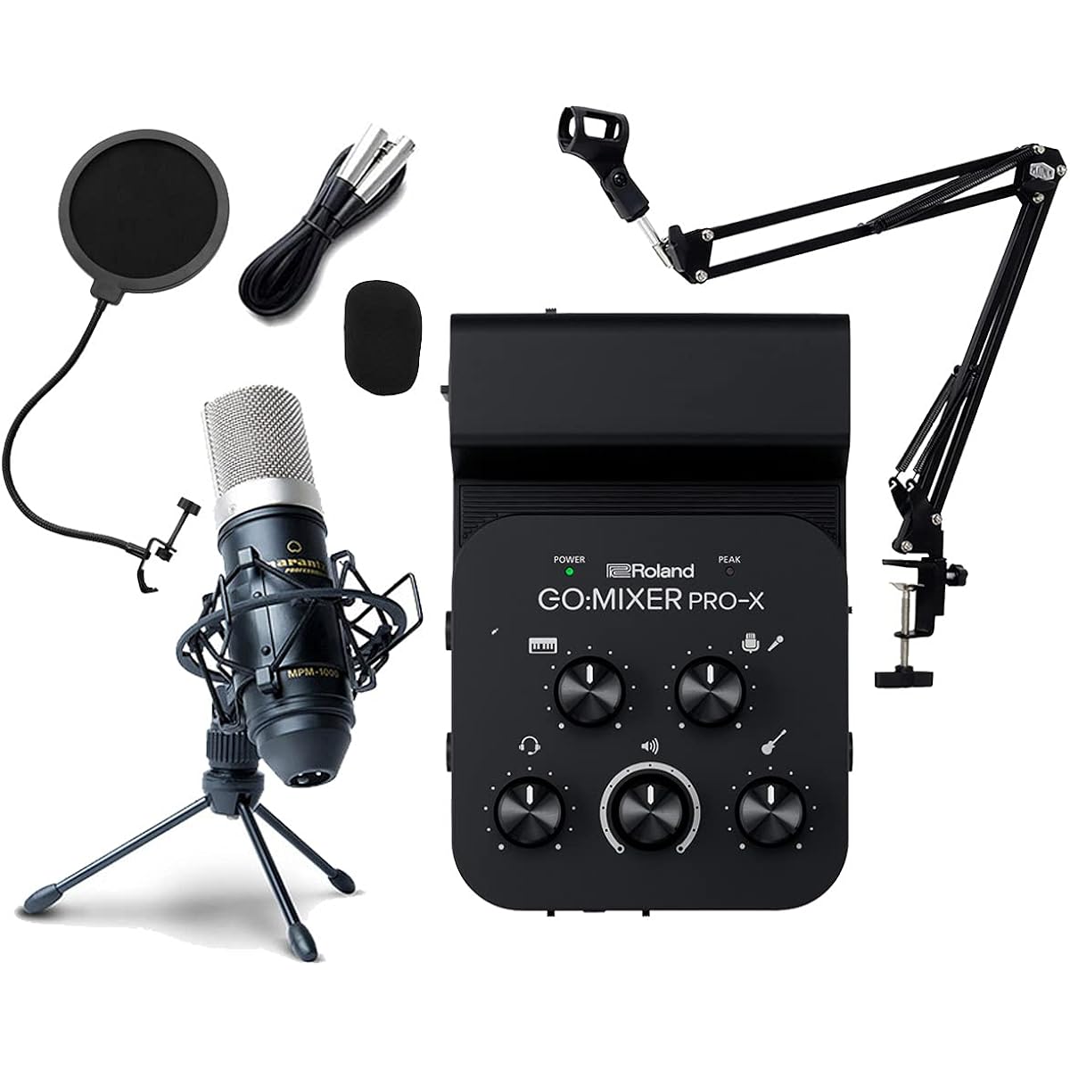 Roland GO:MIXER PRO-X MPM-1000J High-quality sound distribution set Arm stand Pop filter included Smartphone interface Roland