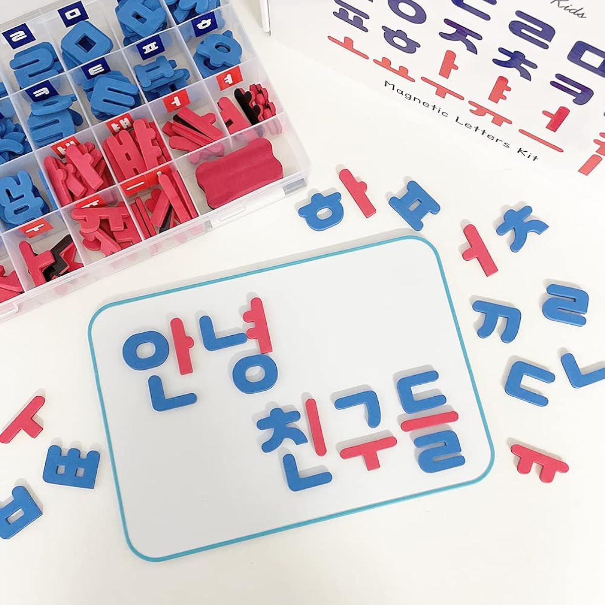 Korean Alphabet Magnetic Letter Kit Hangul Lettering Korean Magnetic Letters (182 Pieces)