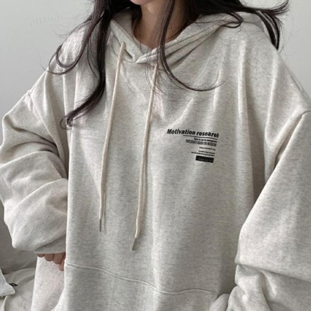 [MIRA MARIV] Made in Korea and directly imported from Korea Motivation Print Oversized Hoodie Hoodie Women's
