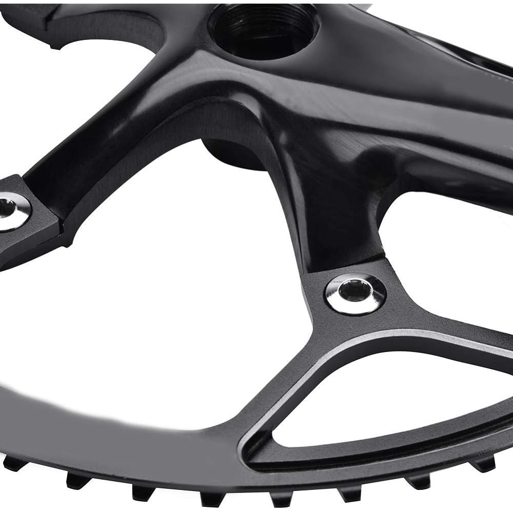 Bicycle Crank Folding Aluminum Alloy Crank Arm Length 170mm Durable Mountain Bike Bolt Circle Diameter BCD: 130mm Fits All Speed Road Bikes Bicycle Chainring Protector Sprocket Set 45T-Black