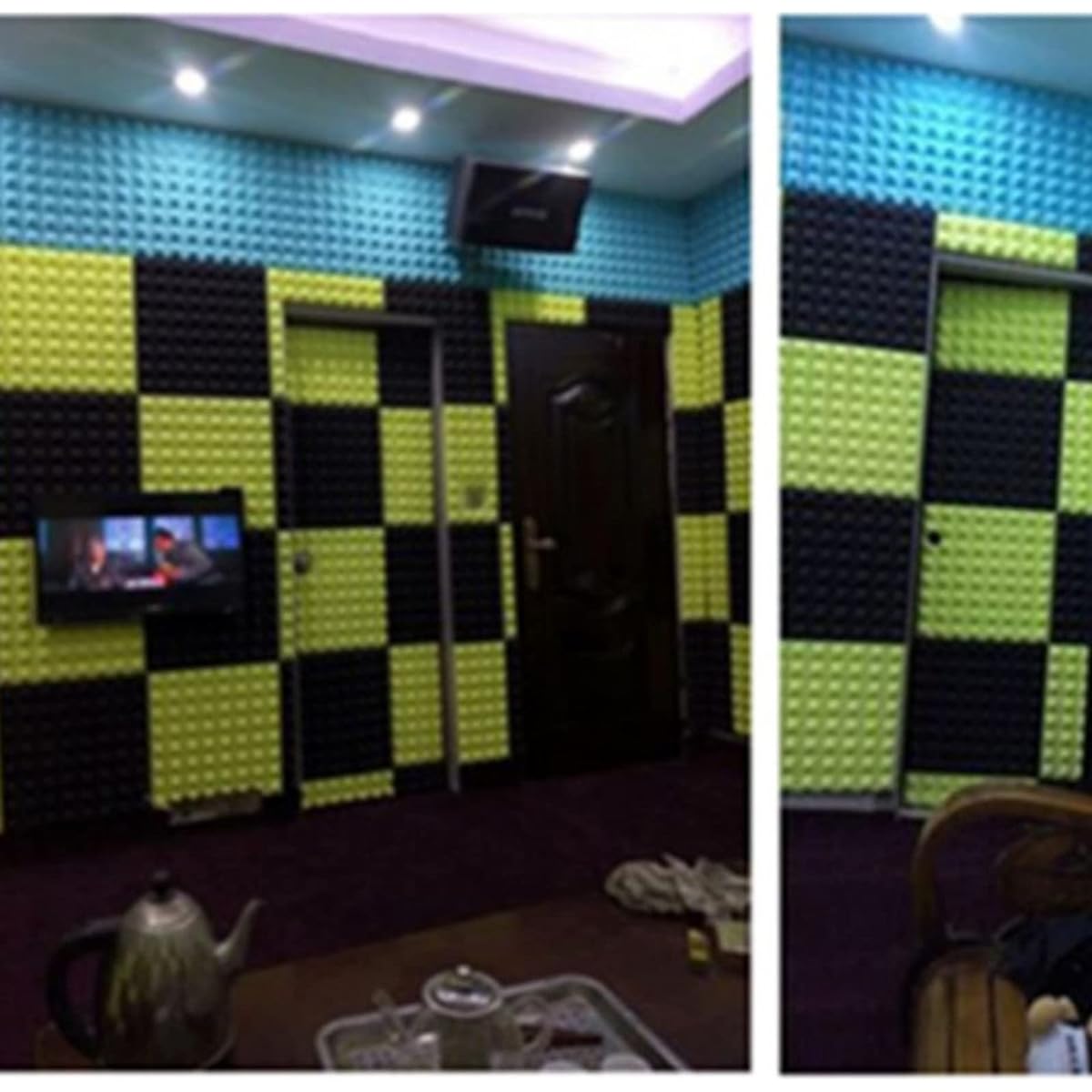 Acoustic Sound Foam Panels, Self-Adhesive Soundproof Foam Panels High Density Soundproof Wall Panels, Soundproof Pads for Home Studio Ceiling Wall (D 50 * 50 * 8CM) (B