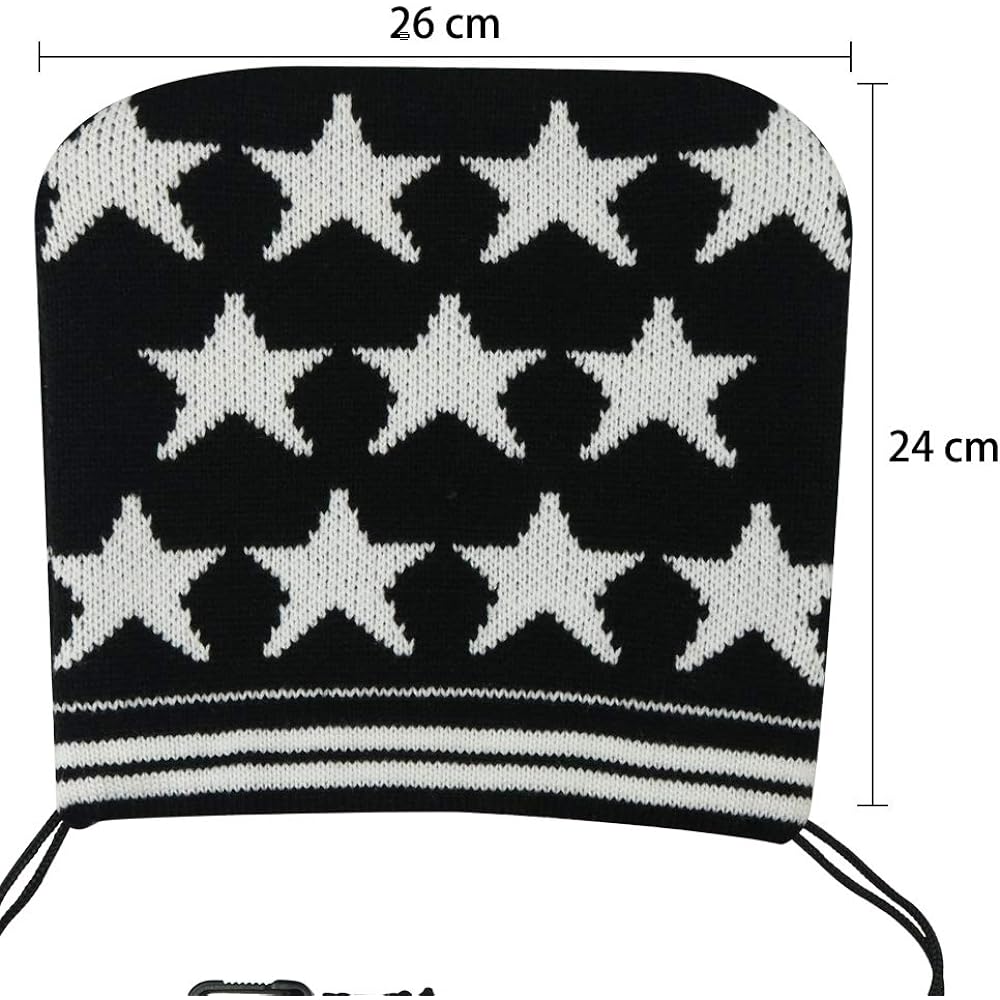 CRAFTSMAN Golf Iron Cover Boa Head Cover Set Accessory Pouch Knit String Closure Hook Included Convenient to Carry Star Pattern Unisex 2 Colors (Pink, Black)