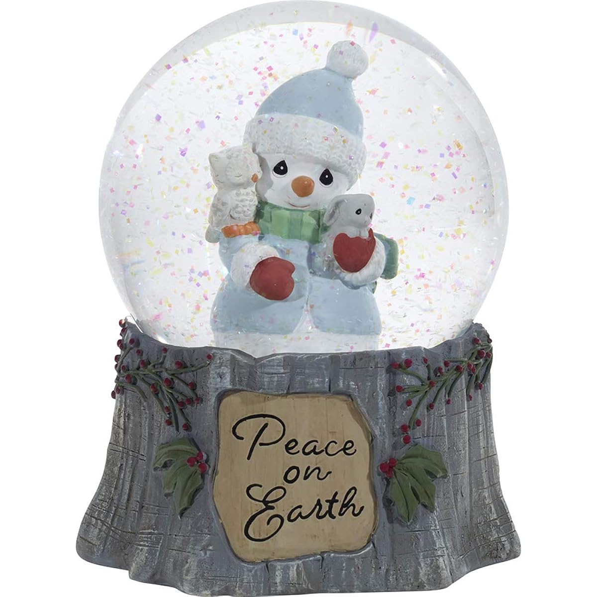 Precious Moments 201104 Peace On Earth Snowman Resin/Glass Musical Snow Globe Water Ball One Size Fits All Multicolor