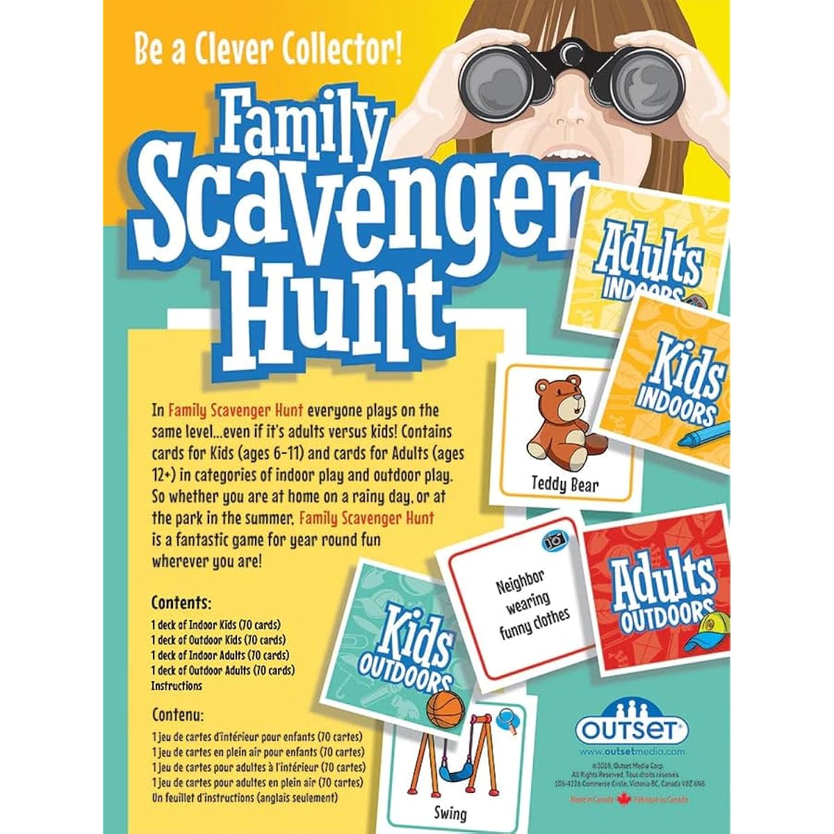 Family Scavenger Hunt Indoor Outdoor Game 280 pieces Ages 6 and up