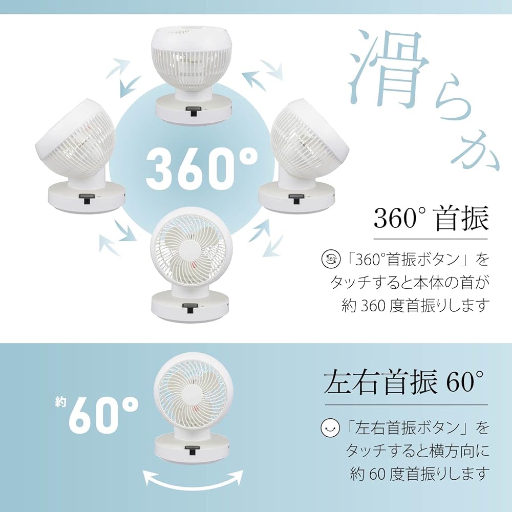 Ohm Electric 360° Oscillating Circulator Quiet with Remote Control Fan with Timer FF-SQ927W-W 00-6495 OHM White