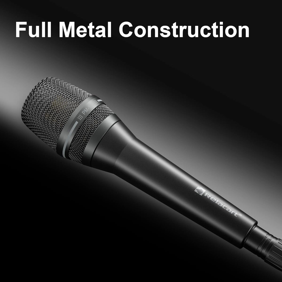 RELACART Condenser Microphone PM100 Professional Handheld Wired Microphone Black