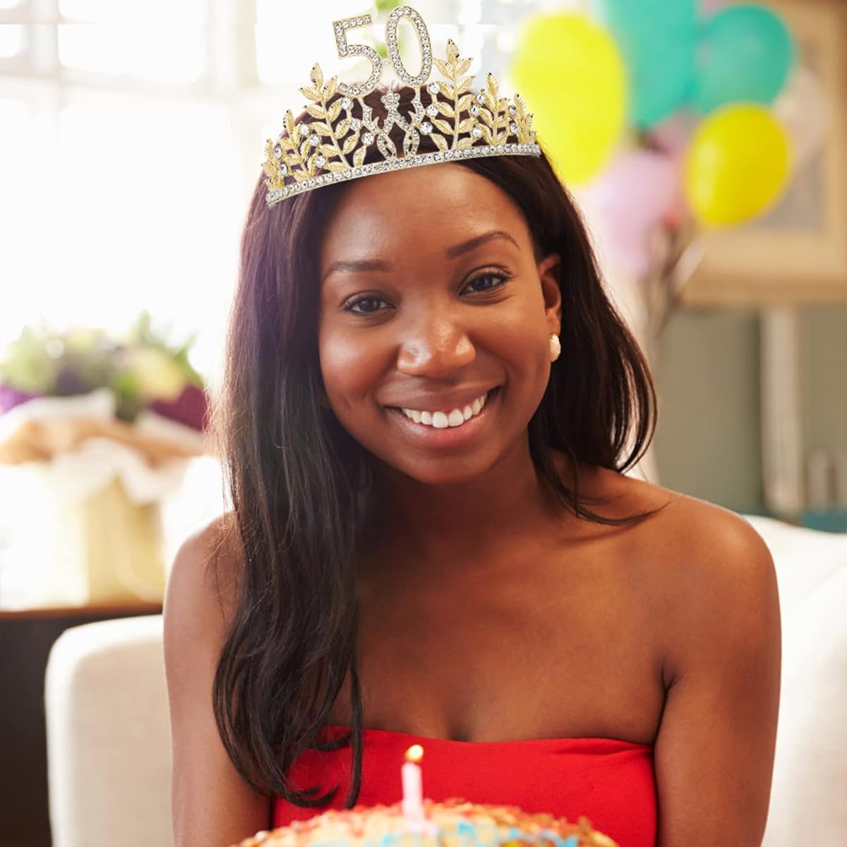KICOSY 50th Birthday Sash and Tiara Women's