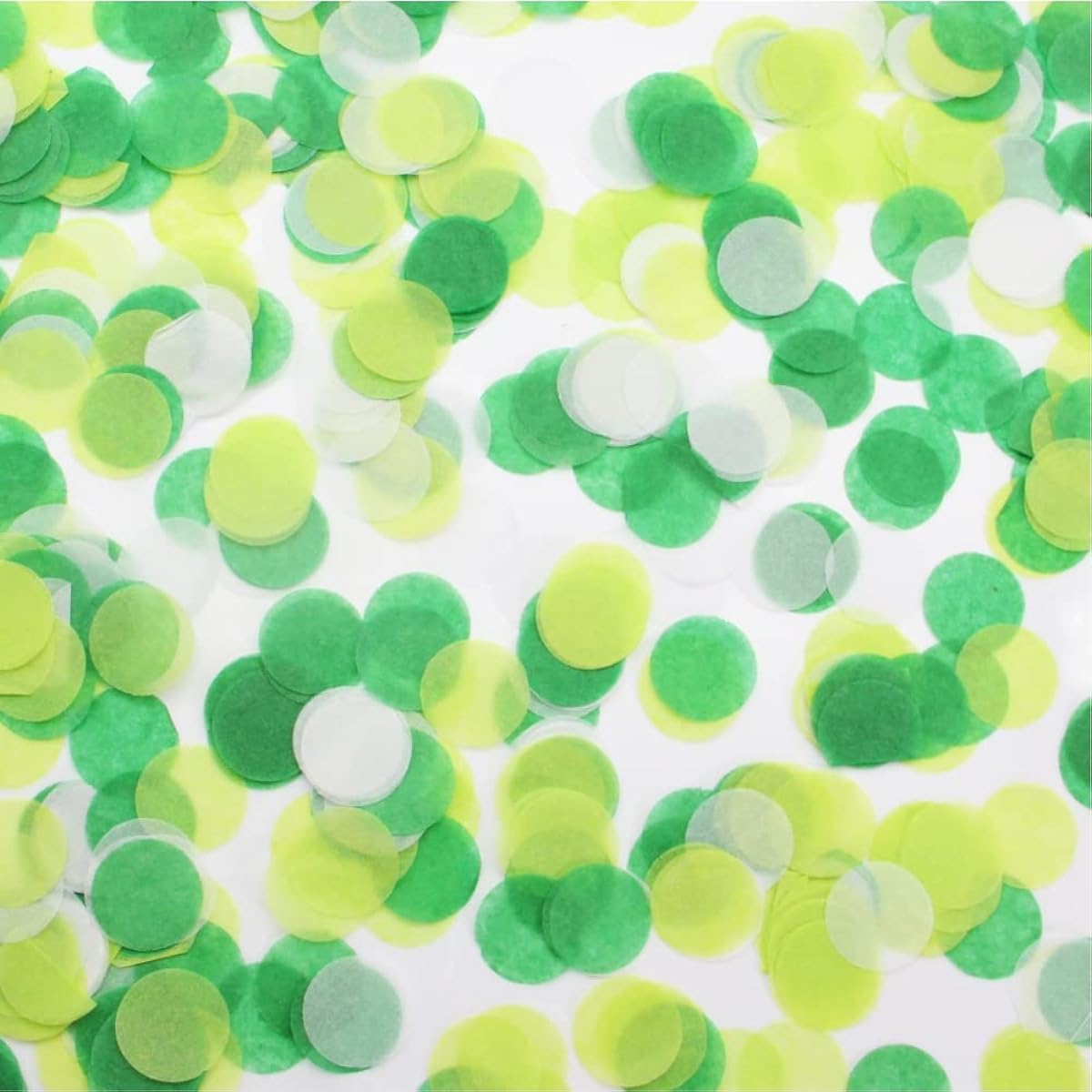 PMLAND Gift Wrapping Paper Table Confetti Circles 1" (1 inch) 6000pcs Green Light Green White