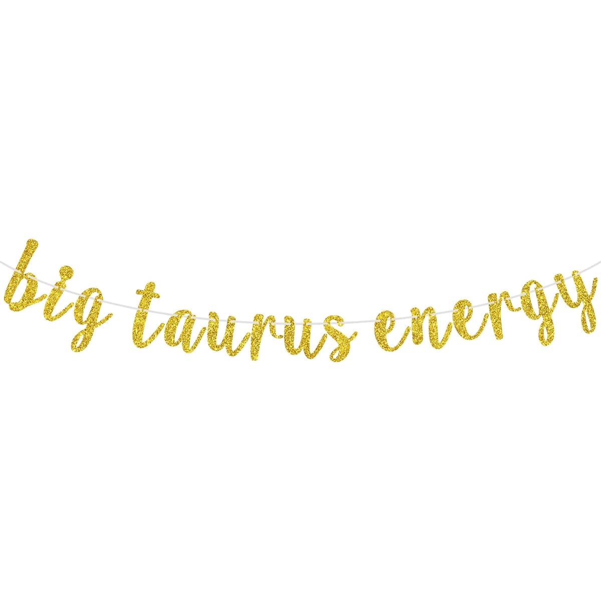 Large Taurus Energy Banner, Happy Taurus Birthday Bunting Sign, 12 Zodiac Theme Birthday Party Decorations Supplies, Gold Glitter