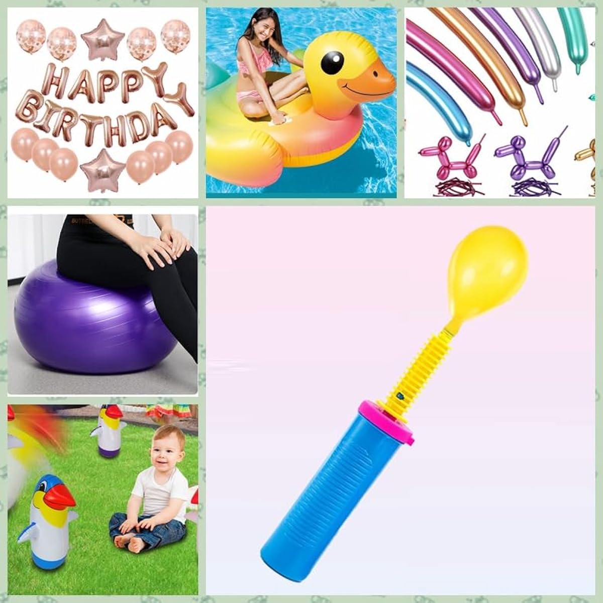 Balloon Pump Handheld Bidirectional Dual Action Balloon Inflator Pump Air Pump for Balloons
