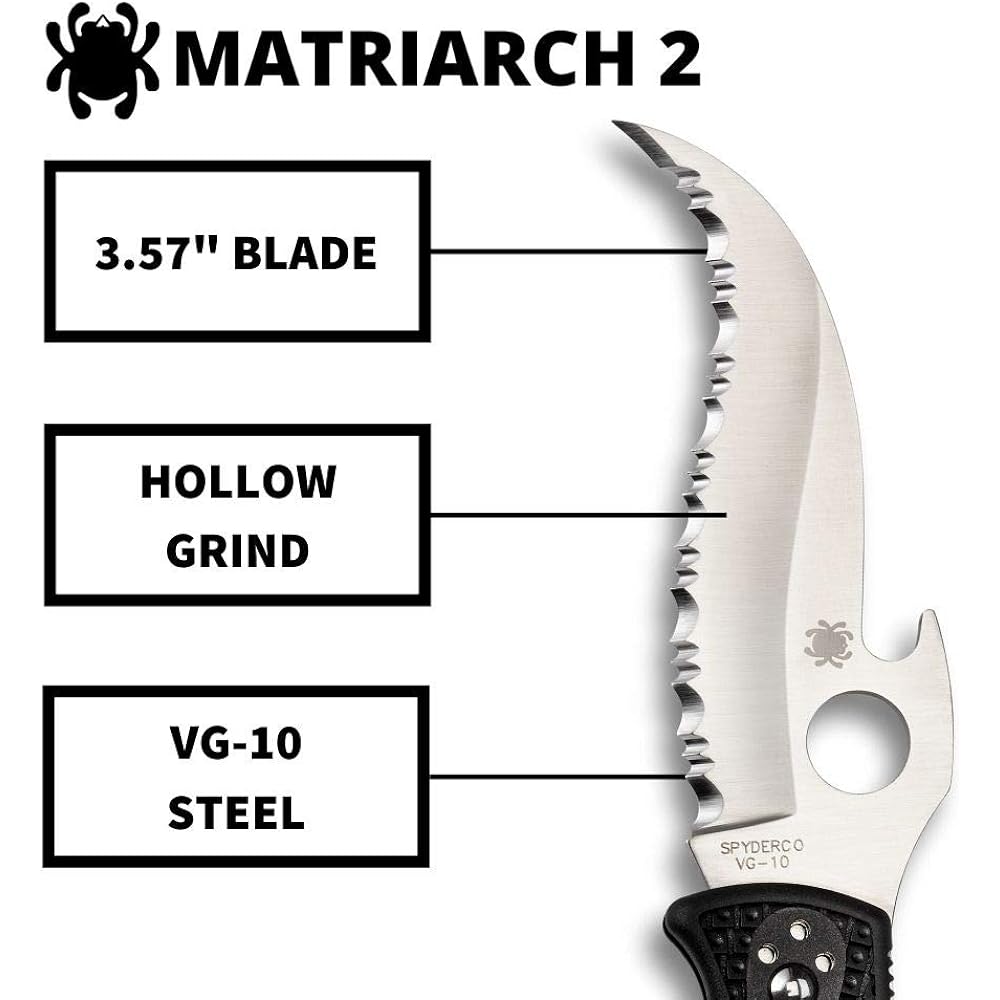 Spyderco Matriarch 2 Wave C12SBK2W Black 213mm