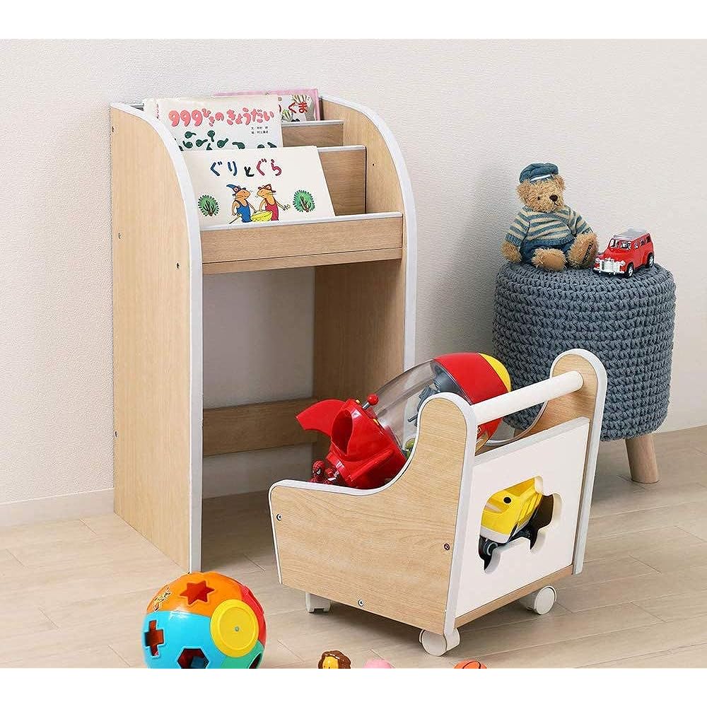 Kuroshio kodomono Toy Box Width 39.5cm Picture Book Shelf White Toy Storage Wooden 032397