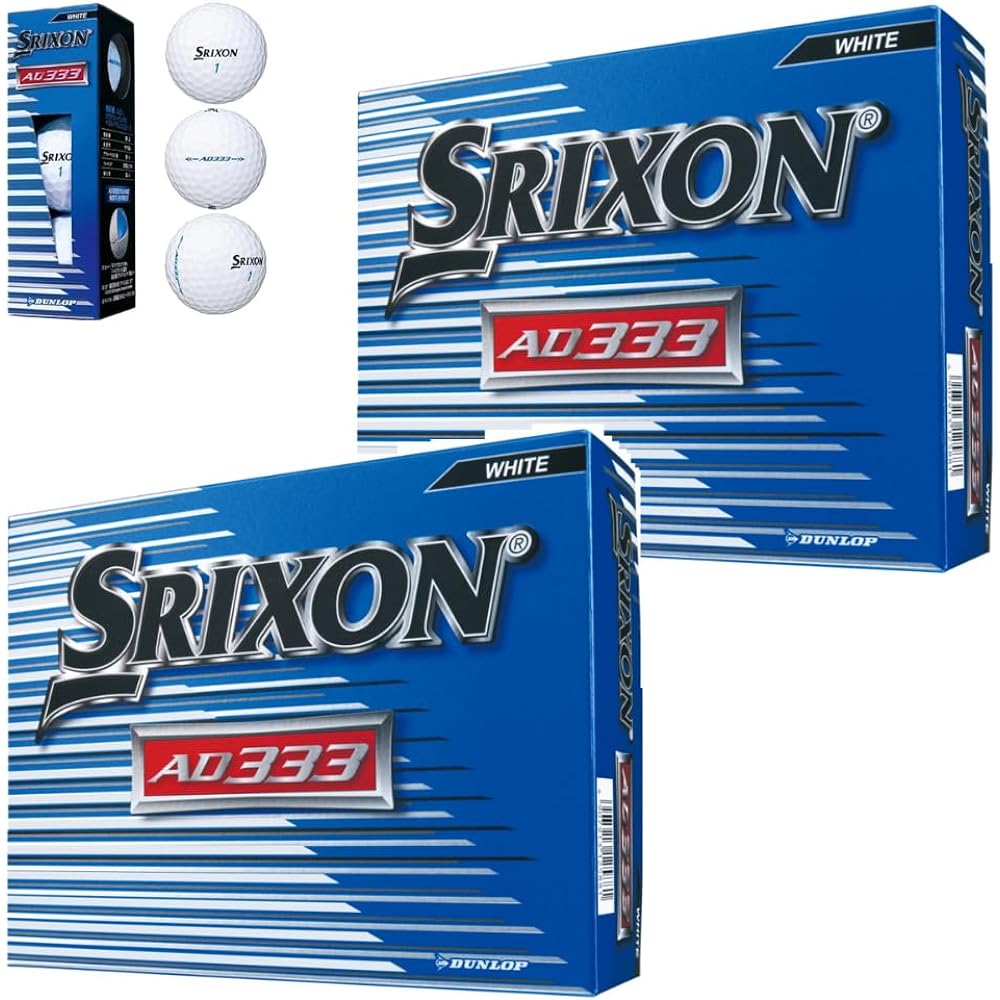 DUNLOP Golf Ball SRIXON AD333 White 2, 3, 5 Dozen Set 24 Balls, 36 Balls, 60 Balls Each