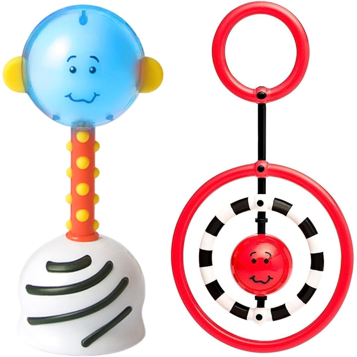 SmartNoggin Baby Developmental Milestone Set NogginStik Developmental Luminous Rattle and Noggin Ring, Reach Ring and Squeeze Ring