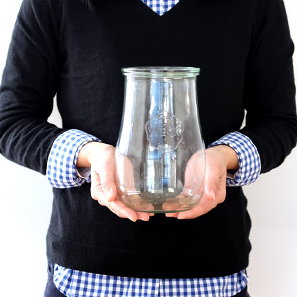 WECK Canister Glass Canister Storage Container Storage Bottle WE-738 (Tulip Shape 1500ml Set of 4)