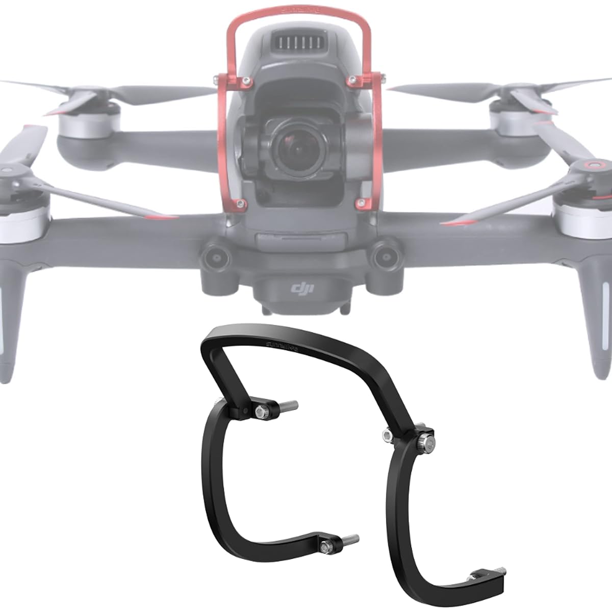 Honlyn Gimbal Bumper Protection Bar DJI FPV Drone Lens Protection Rod Anti-Collision Aluminum Alloy Accessories (Black)