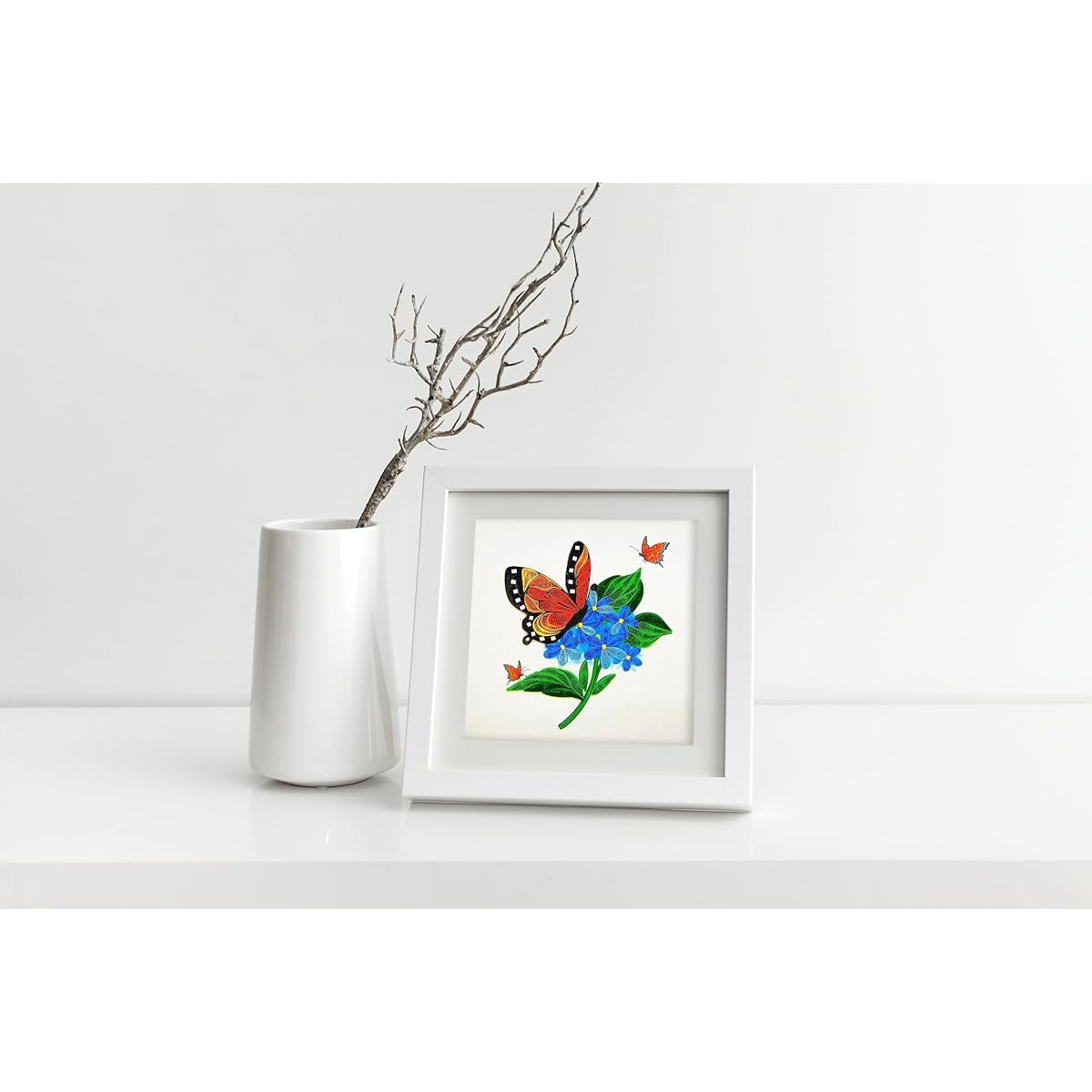 GREENHANDSHAKE Floral Butterfly Quilted Greeting Cards - Unique Exclusive Handmade/Heartmade Art Design Greeting Cards for All Occasions